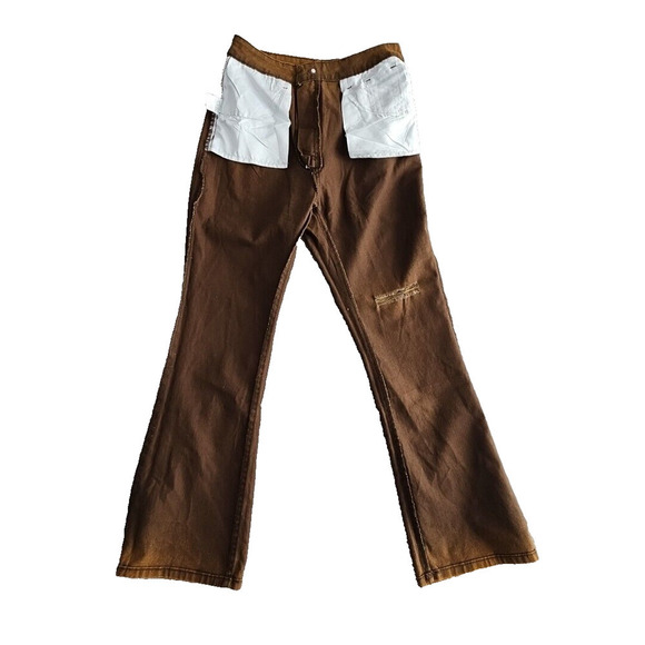 Shein Jeans Women's Size M (29x29) Flare Leg Copper Acid Wash Stretch Y2K Boho - Picture 5 of 16